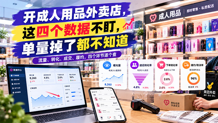 开成人用品外卖店,这4个数据不看,单量下滑都找不到原因 开成人用品外卖店,这4个数据不看,单量下滑都找不到原因