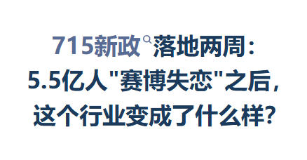 715新政落地两周:5.5亿人‘赛博失恋’之后,这个行业变成了什么样?